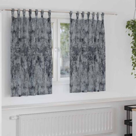 Curtain with Curtains 2 pcs Silver Grey 140 x 140 cm Velvet vidaXL