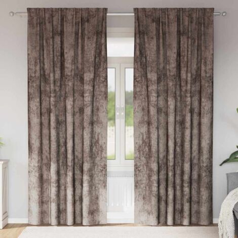 Curtain with Curtains 2 pcs Cappuccino 260 x 140 cm Velvet vidaXL