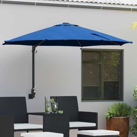 Garden Parasol Manual Blue and Black 248 x 248 x 148 cm vidaXL