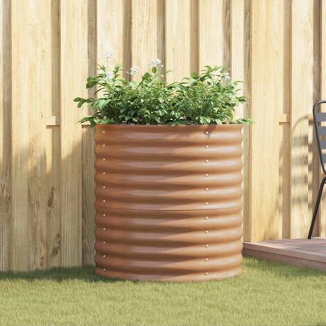 Garden Raised Bed Brown 80 x 80 x 81 cm Steel vidaXL