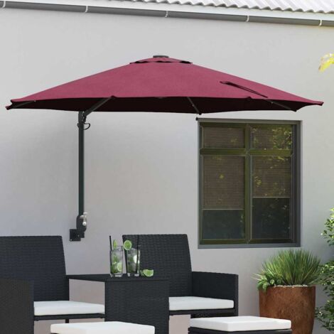 Garden Parasol Manual Red and Black 248 x 248 x 148 cm vidaXL