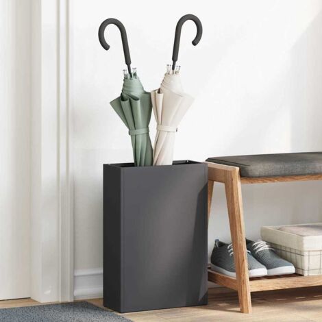 vidaXL Umbrella Stand with Storage Black 28 x 12 x 41 cm Steel