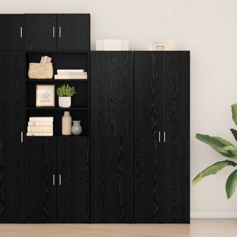 Highboard Black oak 45 x 42.5 x 185 cm Engineered wood vidaXL