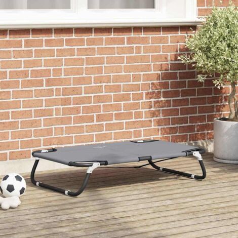 Dog Bed Light Grey M Oxford Fabric and Steel vidaXL