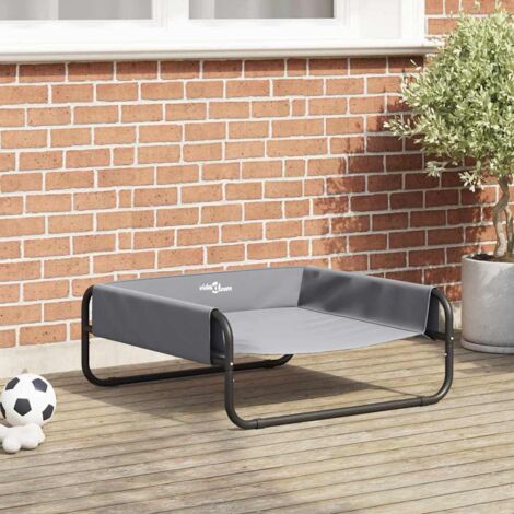 Dog Bed Light grey ML Oxford Fabric and Steel vidaXL