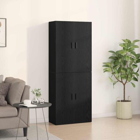 Wall Mounted Cabinet 2 pcs Black oak 69.5 x 34 x 90 cm vidaXL