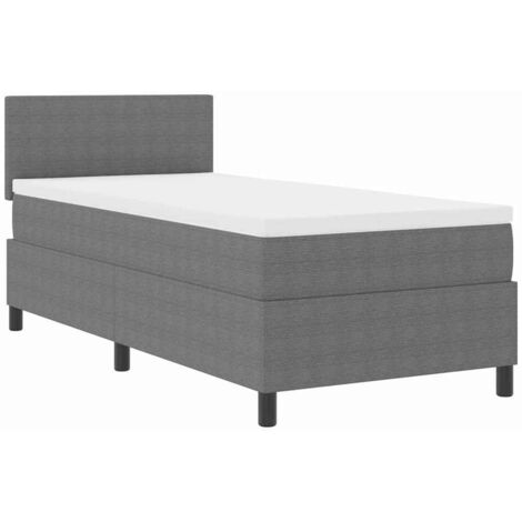 Box Spring Bed Manual Light Grey and White 203 x 80 x 88 cm vidaXL (1/5)