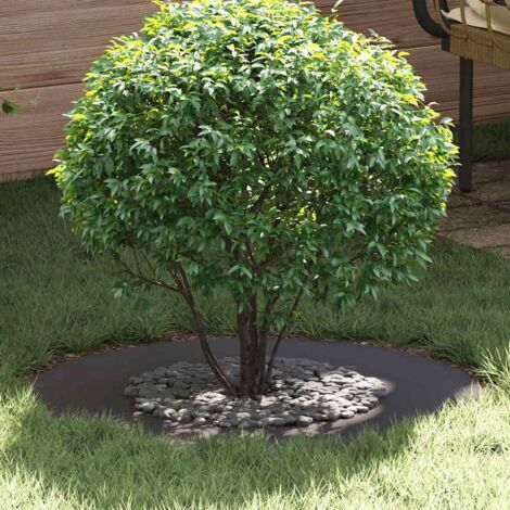 Flat Tree Ring Black Ø40 / 70 cm Steel vidaXL