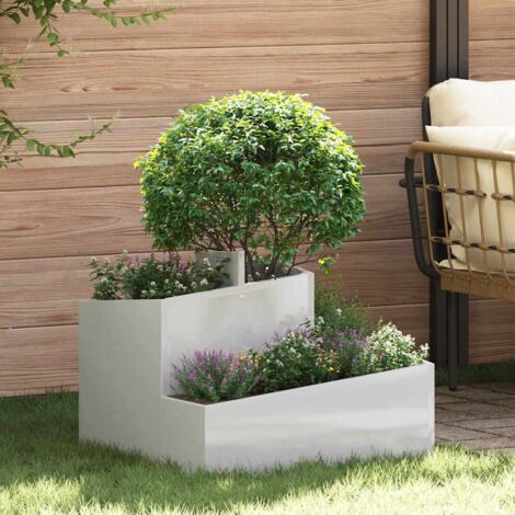 Garden Planter Silver 60 x 60 x 50 cm Stainless steel vidaXL