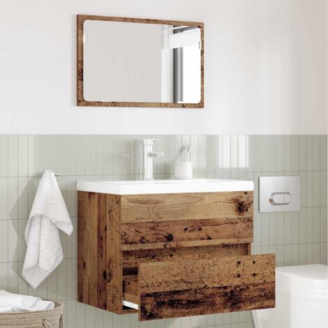 Bathroom Furniture Set 2 pcs Old Wood Engineered Wood and Metal vidaXL (1/5)