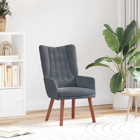 Relaxing Chair Dark grey 63 x 67 x 94 cm Velvet vidaXL