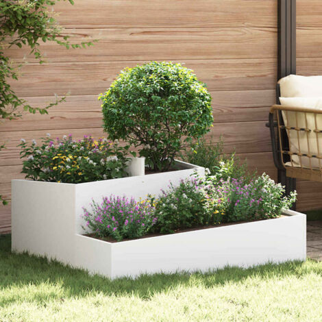 Garden Planter White 100 x 100 x 50 cm Steel vidaXL