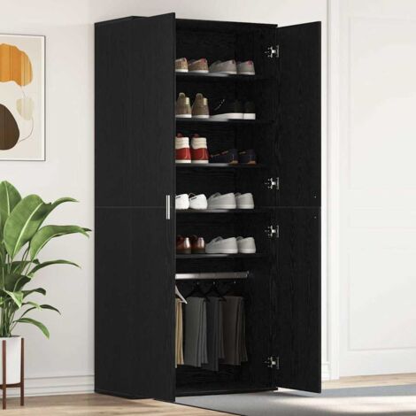 Shoe Cabinet with Door Black 80 x 39 x 180 cm Engineered wood vidaXL