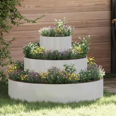 Garden Planter Silver 90 x 90 x 20 cm Stainless Steel vidaXL