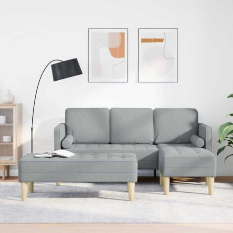 Sofa Set 2 pcs Light Grey 173 x 131 x 67 cm Fabric vidaXL