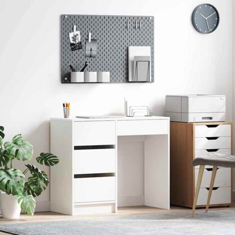 Desk with Drawer White 90 x 37.5 x 75 cm Engineered Wood vidaXL
