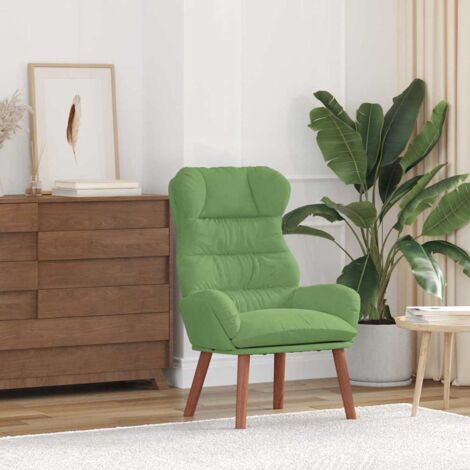 Vidaxl – Armchair light green velvet – Modern relaxing chair with padded armrests – Sturdy rubber wood legs – 69 x 74 x 93 cm (1/5)
