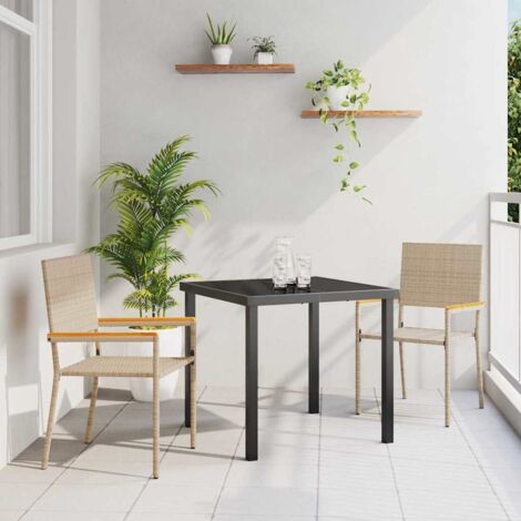 Garden Stacking Chairs 2 pcs Cream and Brown vidaXL
