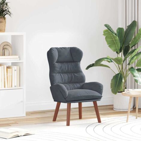 Relaxing Chair Dark grey 69 x 74 x 93 cm Velvet vidaXL (1/5)