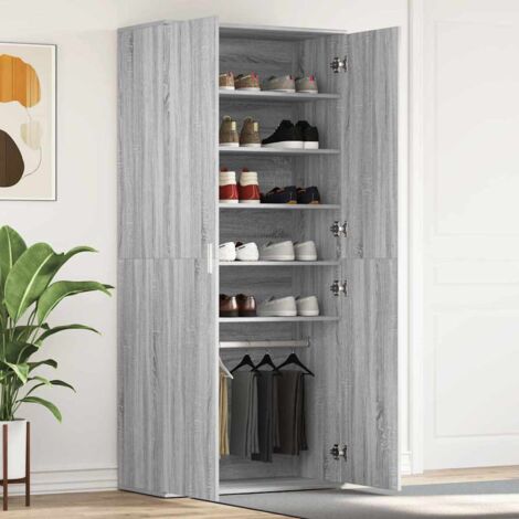 Shoe Cabinet with Door Grey 80 x 39 x 180 cm Engineered wood vidaXL