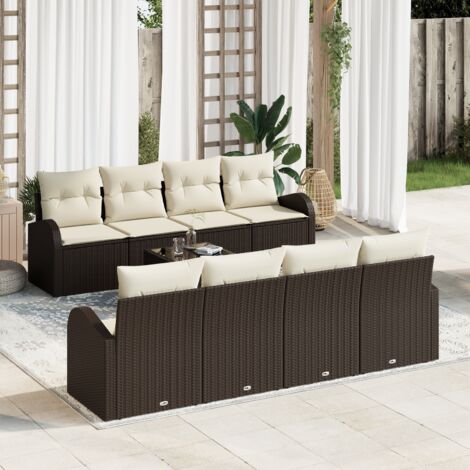 Garden Sofa Set Brown 55 x 55 x 37 cm Poly Rattan vidaXL (1/5)