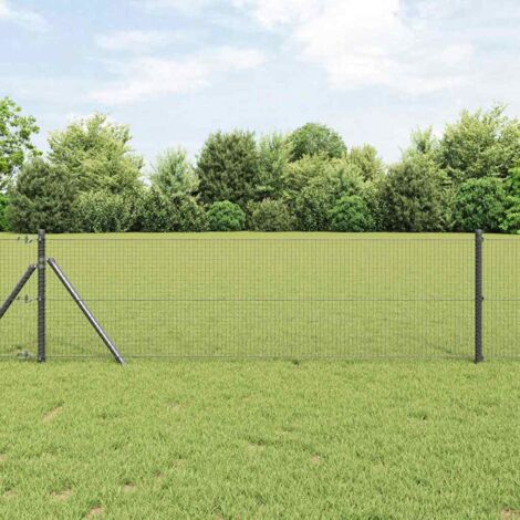 Welded Wire Fence Grey 0.6 x 10 m Steel vidaXL