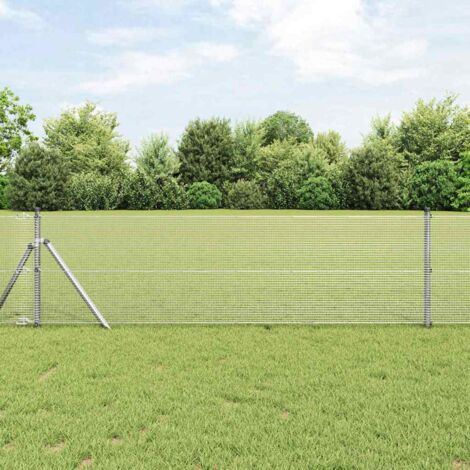 Welded Wire Fence Silver 0.4 x 10 m Steel vidaXL
