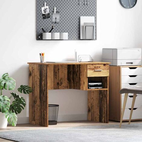 Desk with Drawer Old wood 90 x 49.5 x 75 cm Engineered wood vidaXL (1/5)