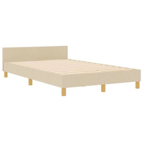 vidaXL Bed Frame in Cream - 120x200 cm Fabric (1/5)