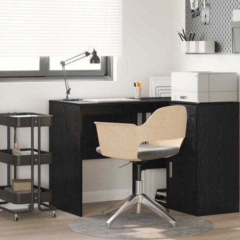 Desk with Shelf Black oak 102 x 50 x 75 cm Engineered Wood vidaXL
