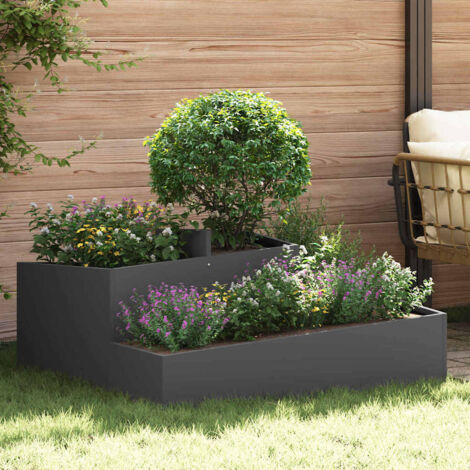 Garden Planter Black 100 x 100 x 50 cm Steel vidaXL