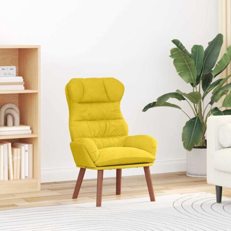 Relaxing Chair Yellow 69 x 74 x 93 cm Velvet vidaXL