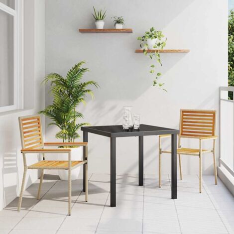 Garden Stacking Chairs 2 pcs Brown and Beige vidaXL