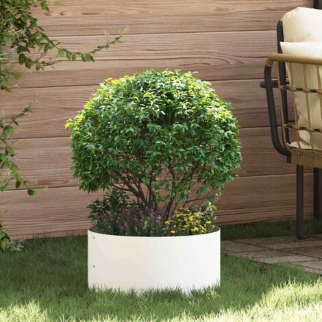 Garden Planter White 40 x 40 x 20 cm Steel vidaXL