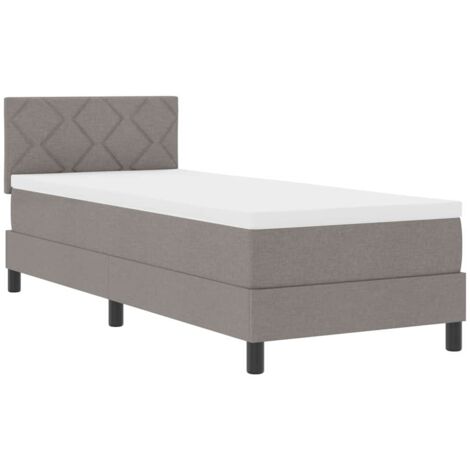 Box Spring Bed with Mattress Taupe 80 x 200 cm Fabric vidaXL