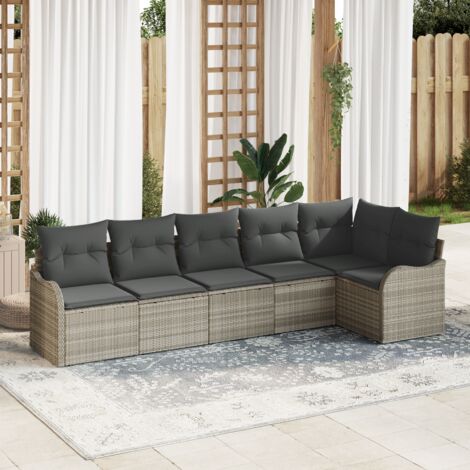 Garden Sofa Set Light Grey Poly Rattan vidaXL (1/5)