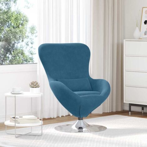 Egg Chair Blue 63 x 73 x 90 cm Velvet vidaXL