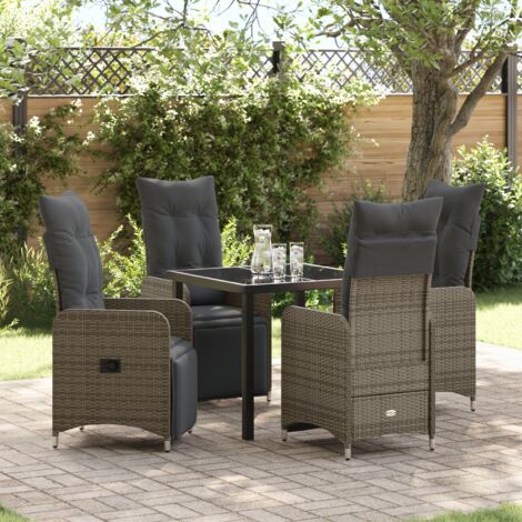 Garden Dining Set 5 pcs Beige Poly Rattan vidaXL (1/5)
