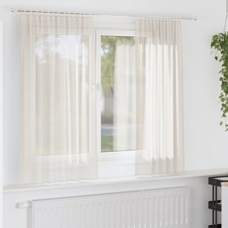 Voile Curtains with Rod Pockets 2 pcs Cream vidaXL