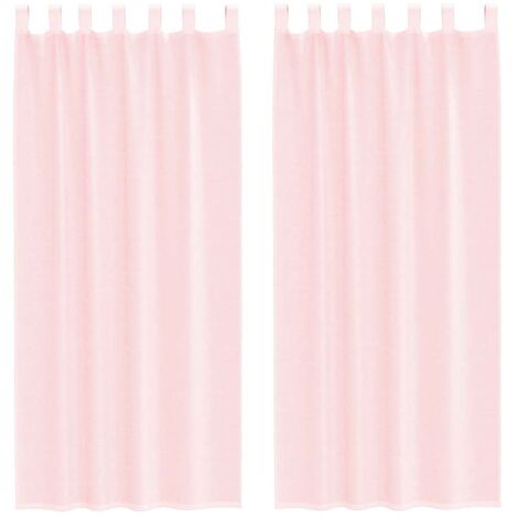 Voile Curtains with Loops 2 pcs Light Pink 140x225 cm vidaXL