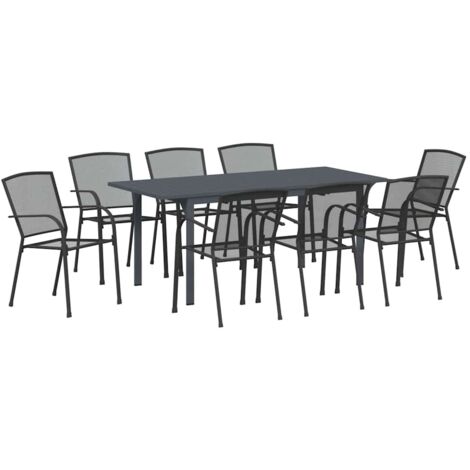 Garden Dining Set 9 pcs Anthracite Steel vidaXL (1/5)