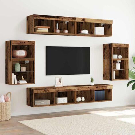 Floating Shelf 2 pcs Old Wood 40x28.5x40 cm Engineered Wood vidaXL (1/5)
