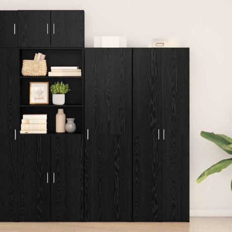 Highboard Black oak 50 x 42.5 x 185 cm Engineered wood vidaXL