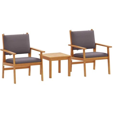 Garden Sofa Set with Cushion 3 pcs Brown Solid Acacia wood vidaXL (1/3)