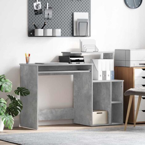 Desk with Storage with Shelf Concrete grey 120.5 x 44 x 88.5 cm vidaXL