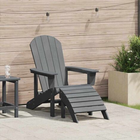 vidaXL Adirondack Chair Light Grey 74 x 82 x 92cm Plastic