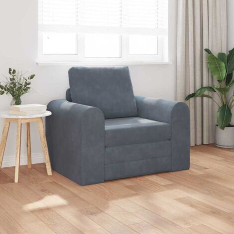 Sofa Bed Dark grey 98 x 71 x 83 cm Velvet vidaXL
