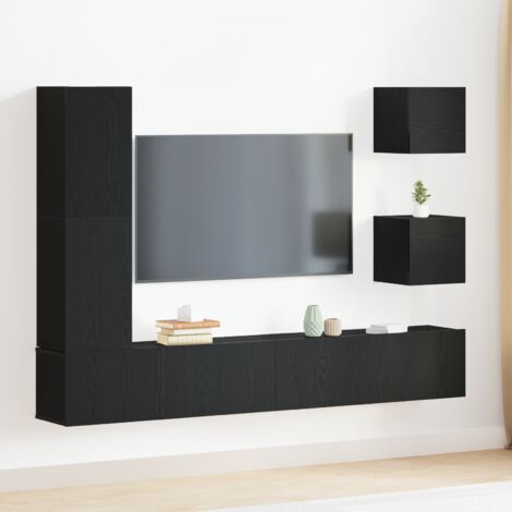 vidaXL 6 Piece TV Cabinet Set in Black Oak (1/5)