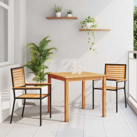 Garden Dining Set 3 pcs Black Poly rattan vidaXL (1/5)