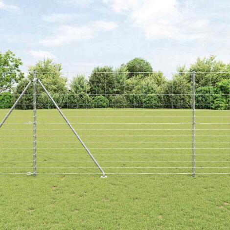 Welded Wire Fence with Spikes 25 x 1.6 m Silver Mesh vidaXL (1/5)